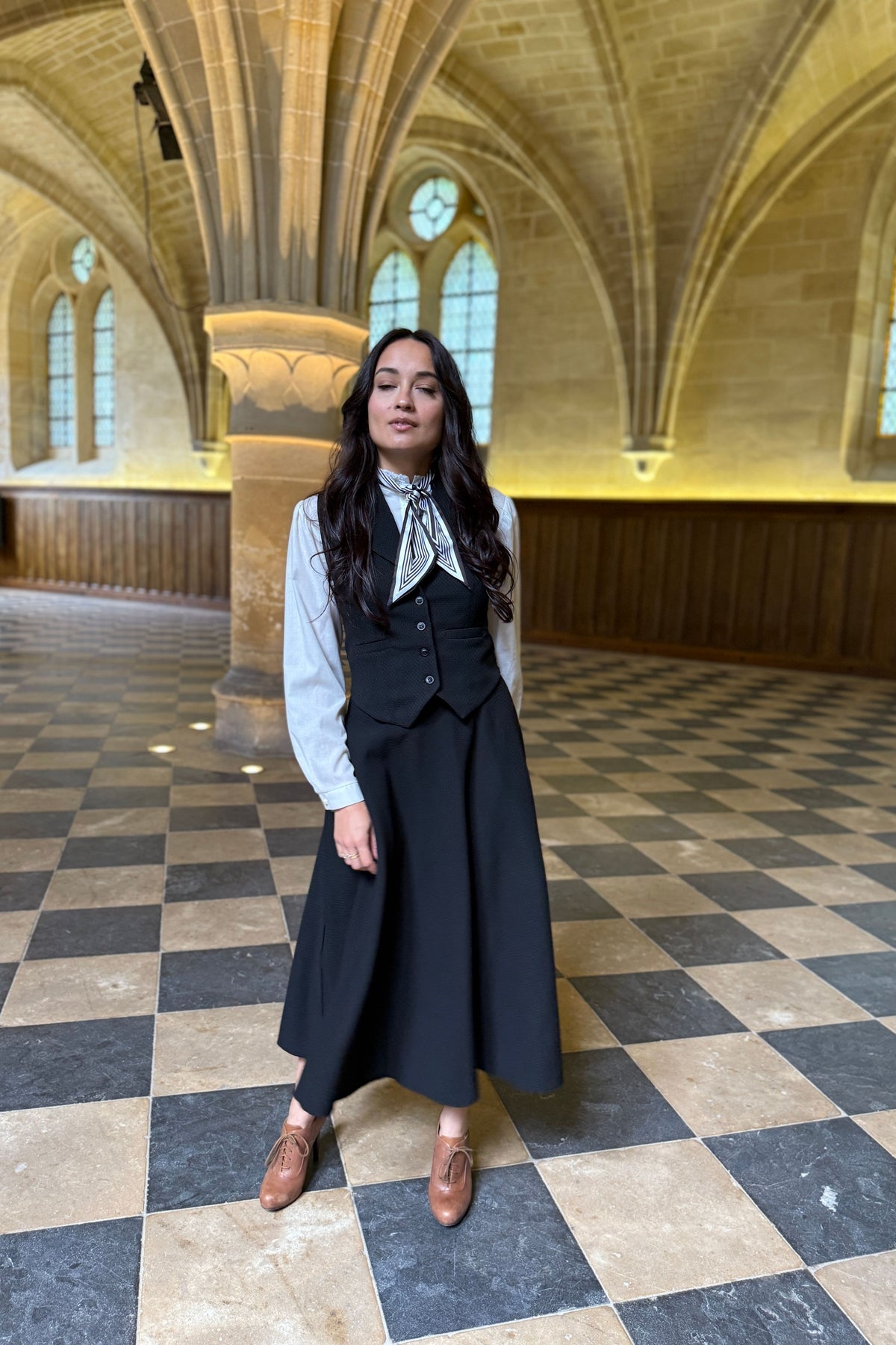 Jupe Académia texturée Noire