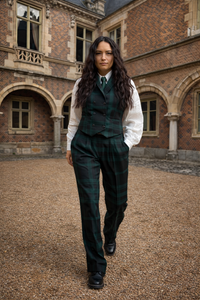 Paddington Jacke mit grünem/schwarzem Karomuster