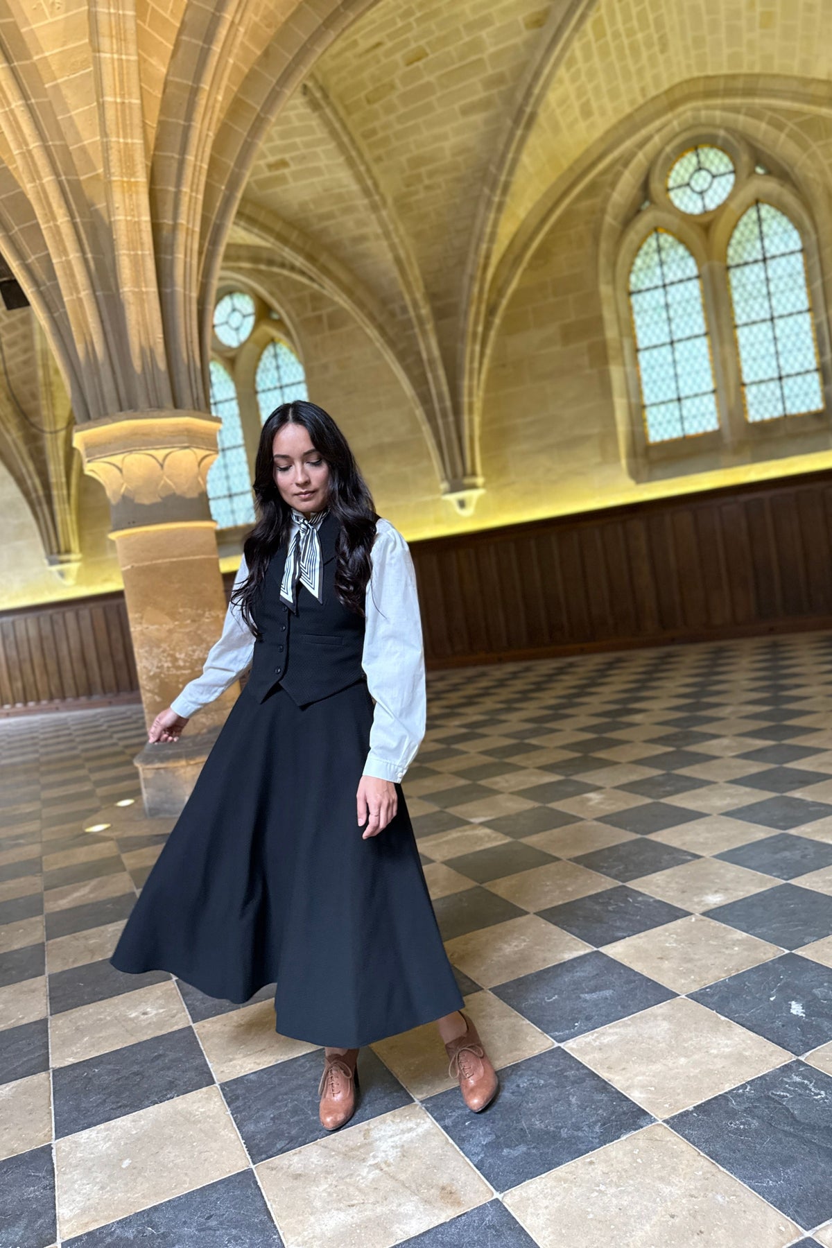 Jupe Académia texturée Noire