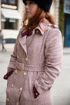 Manteau Prince de Galles Bordeaux