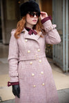 Manteau Prince de Galles Bordeaux
