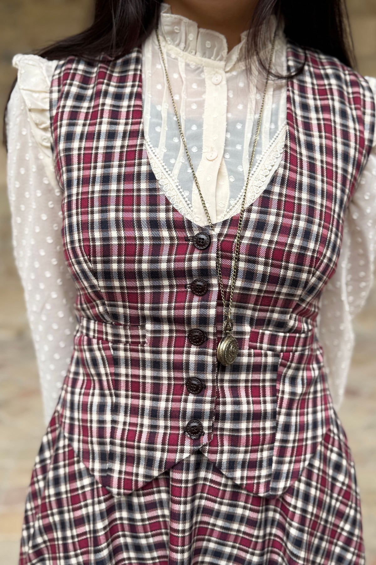 Academia Tartan Himbeere/Schwarz Jacke