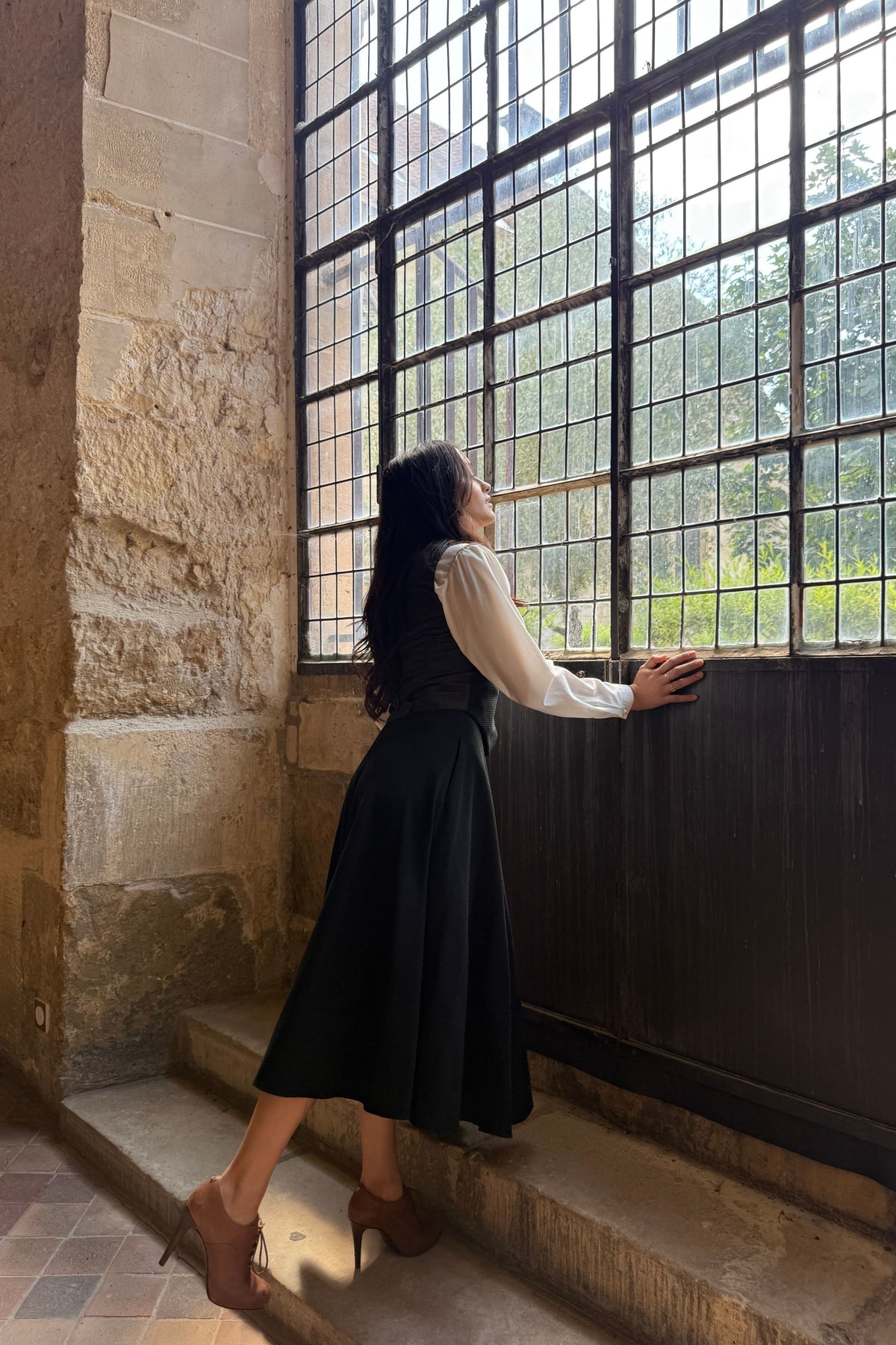 Jupe Académia texturée Noire