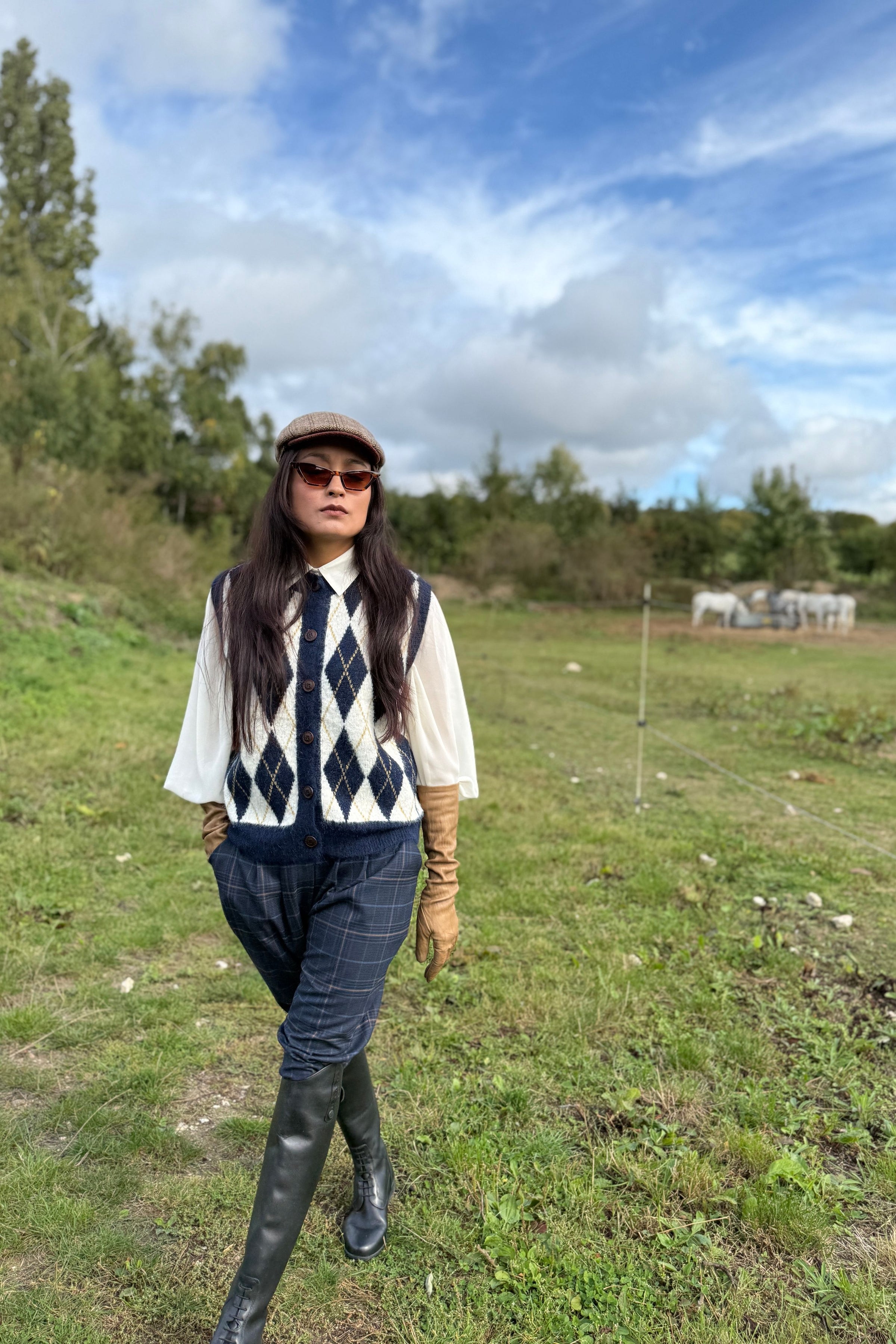 Gilet Paddington Bleu/Blanc