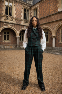 Paddington Jacke mit grünem/schwarzem Karomuster