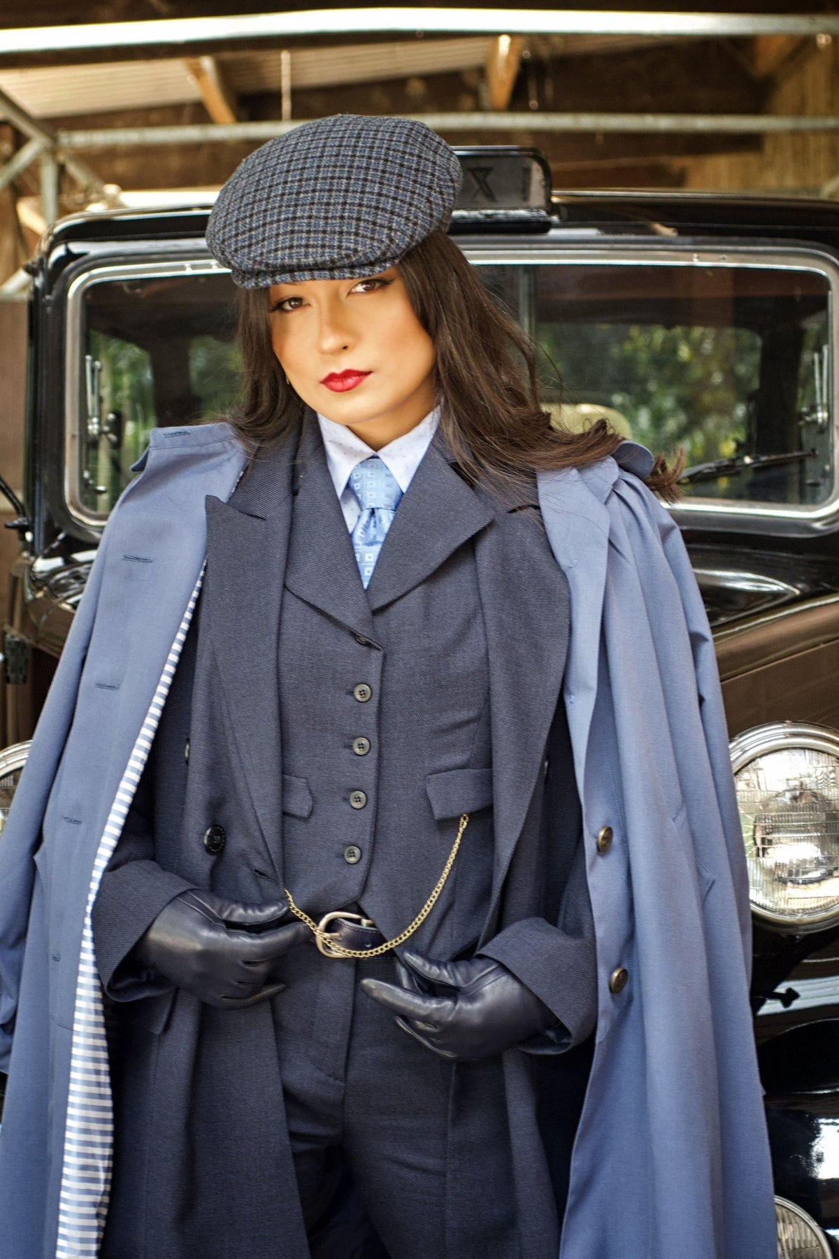 Veste Peaky Bleue Texturée