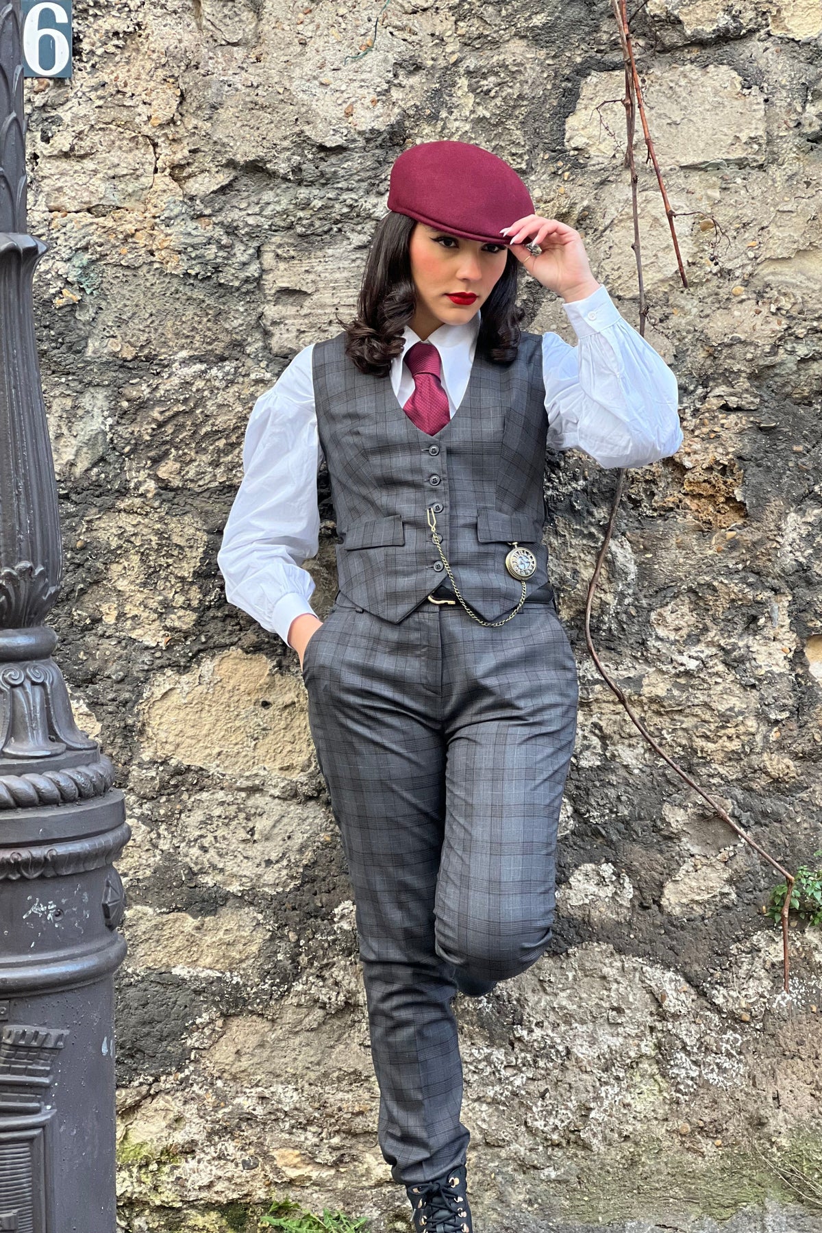 Peaky Check Trousers Grey/Black