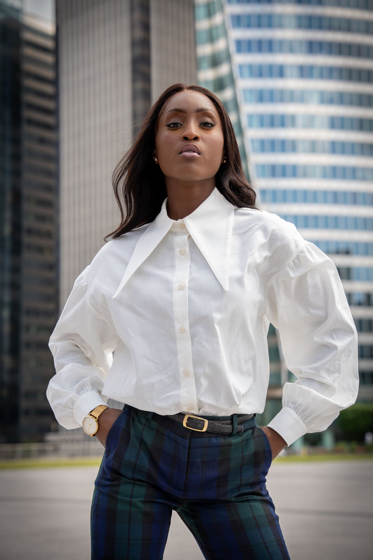 chemise rétro ivoire rayure col pointu manches bouffantes coton made in france mode intemporelle chic