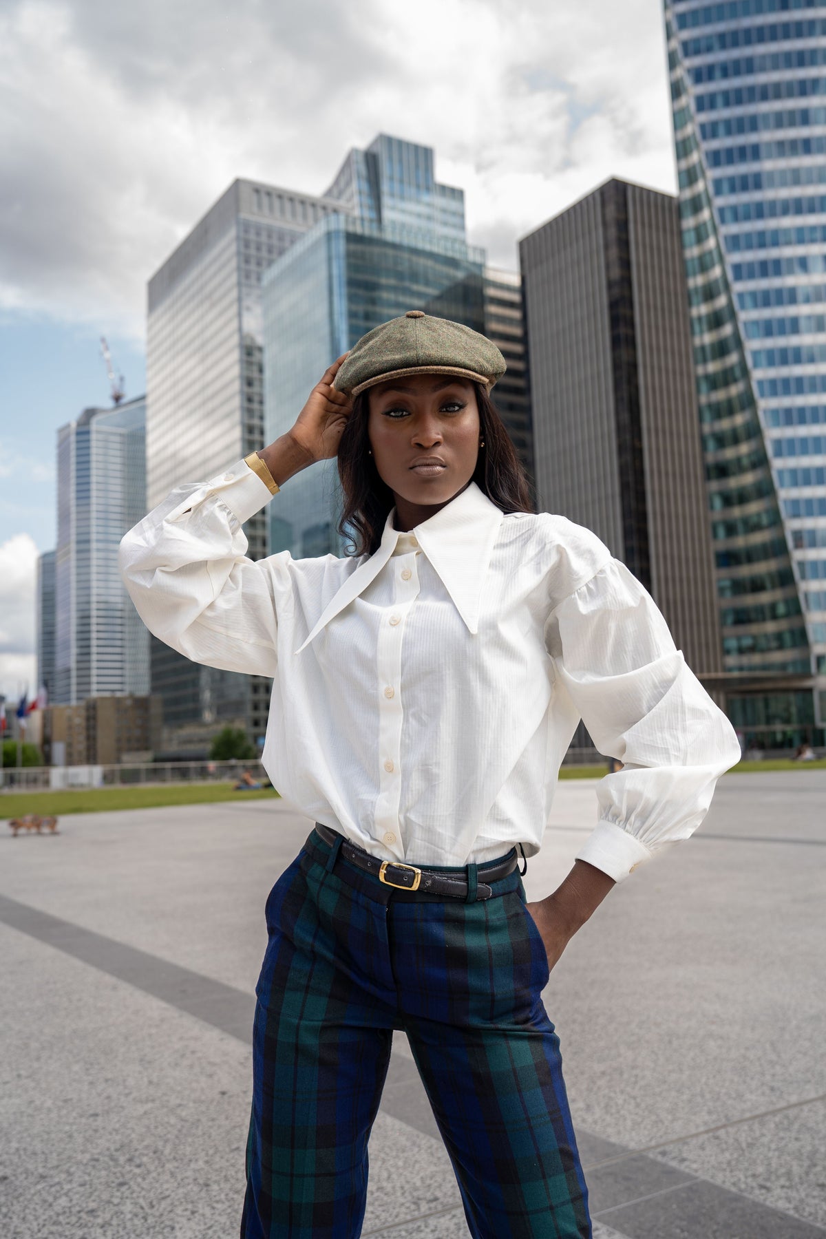 chemise rétro ivoire rayure col pointu manches bouffantes coton made in france mode intemporelle chic