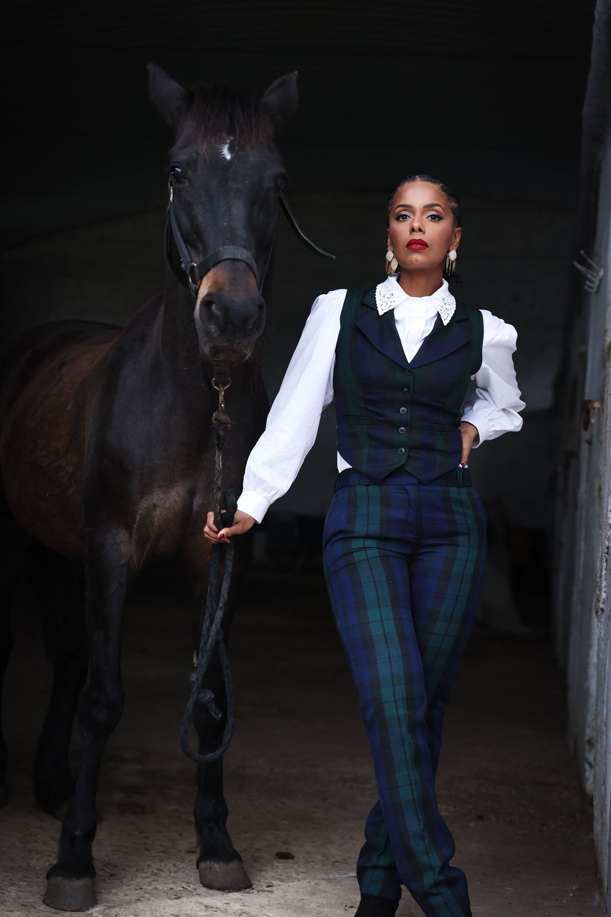 Peaky Tartan Pants Green