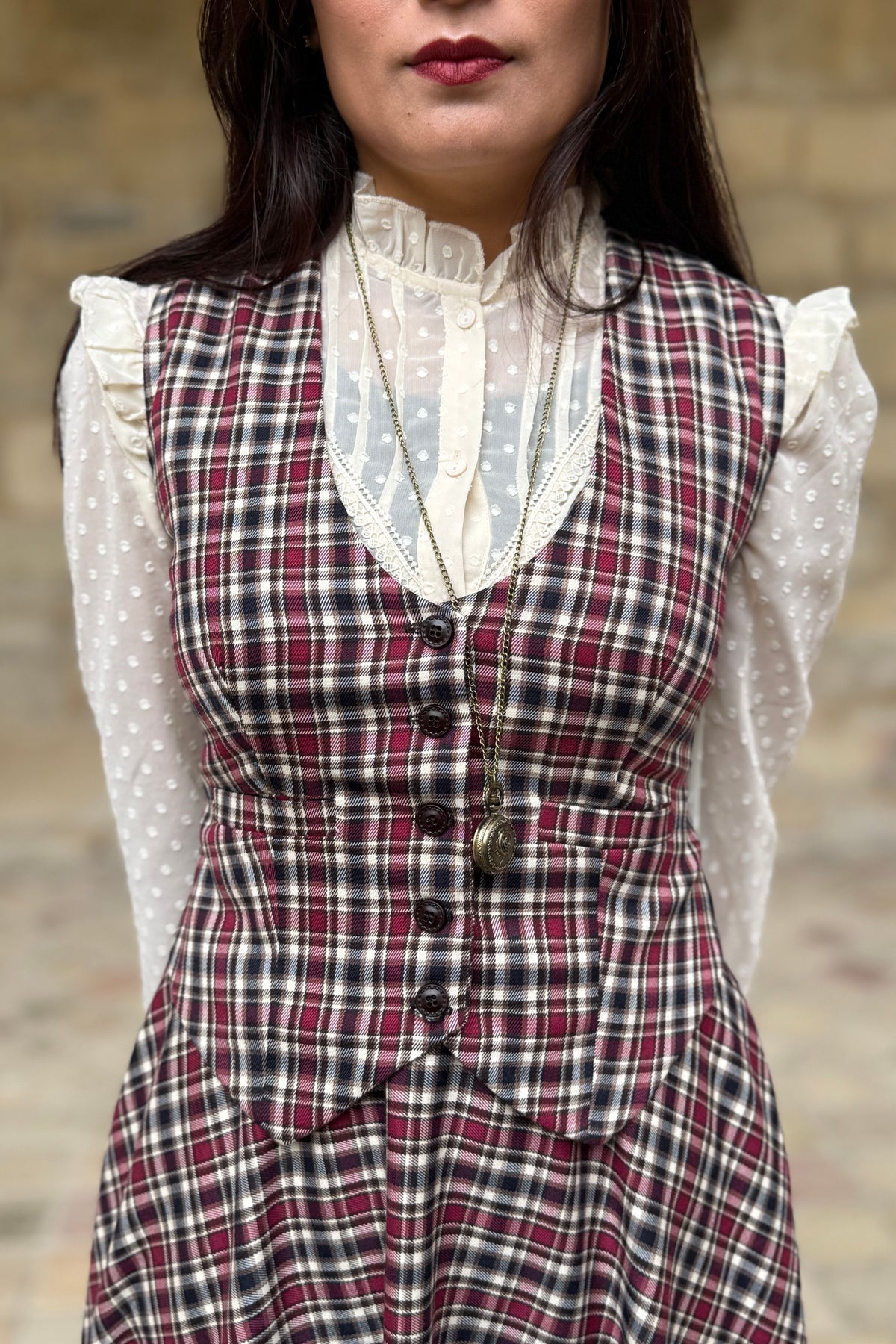 Academia Tartan Himbeere/Schwarz Jacke