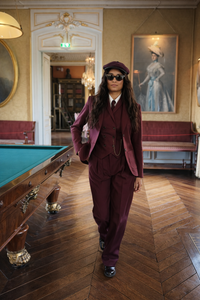 Veste Paddington Pied de Poule Bordeaux