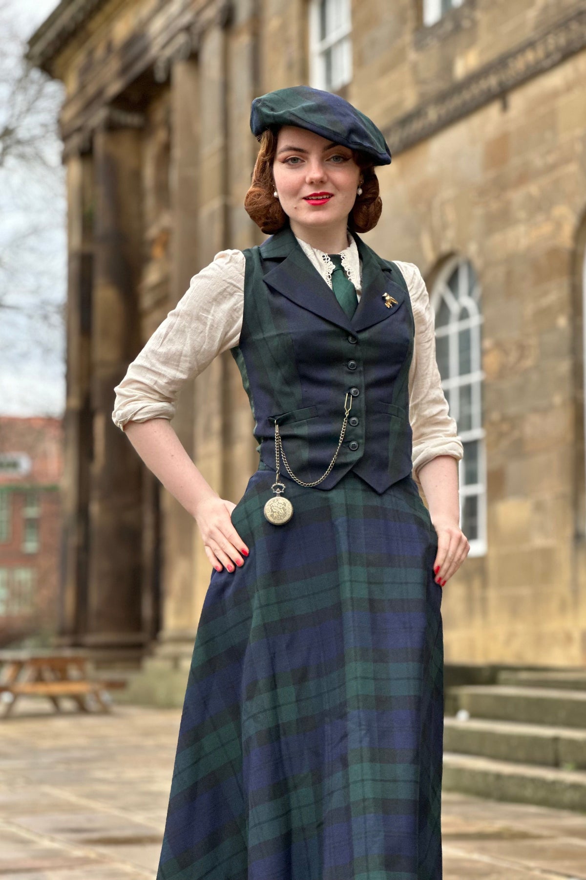 Academia Green Tartan Skirt