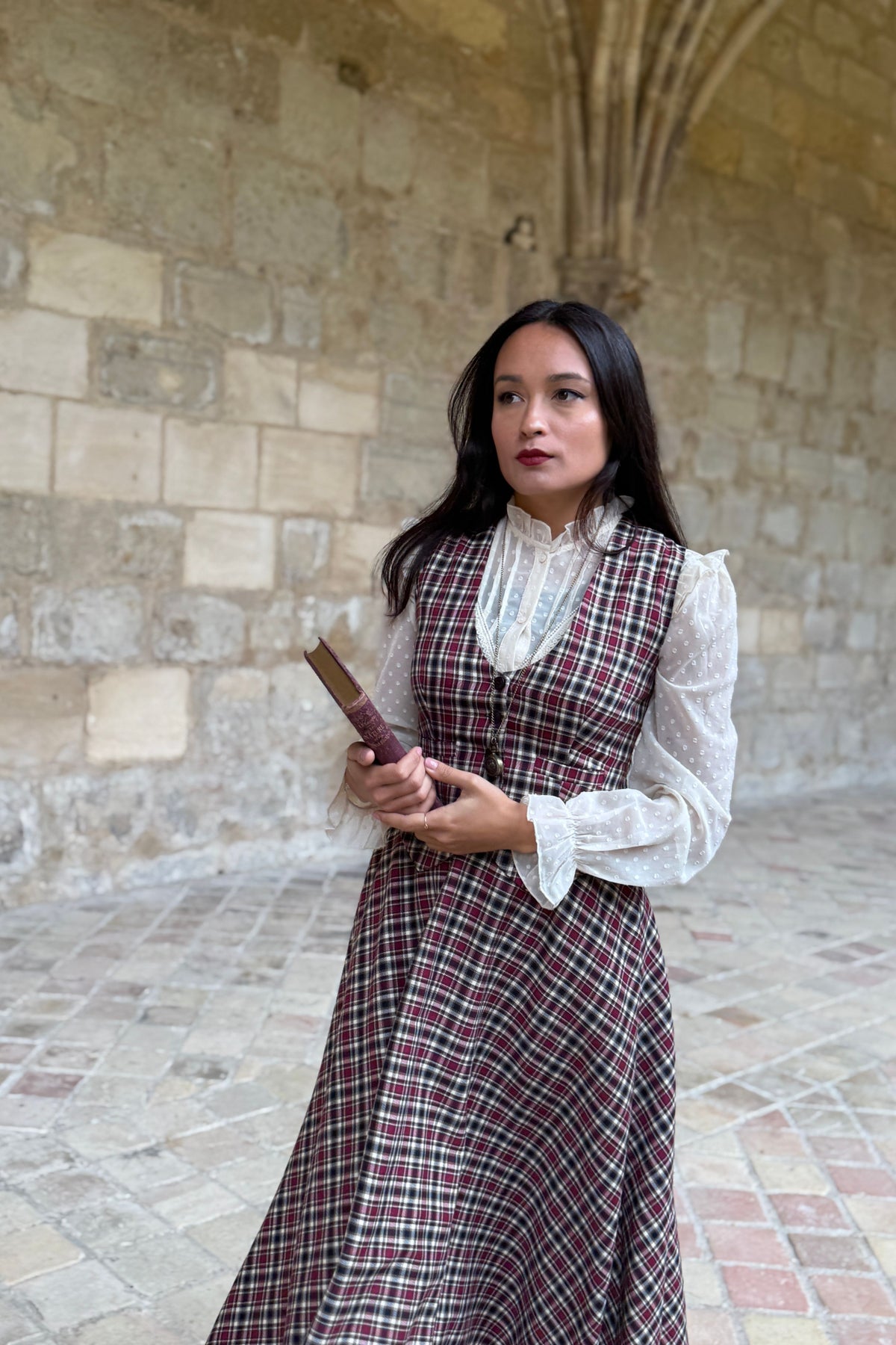 Jupe Academia Tartan Framboise/Noir