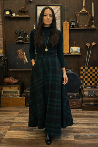 Jupe Paddington Maxi Carreaux Vert/Noir