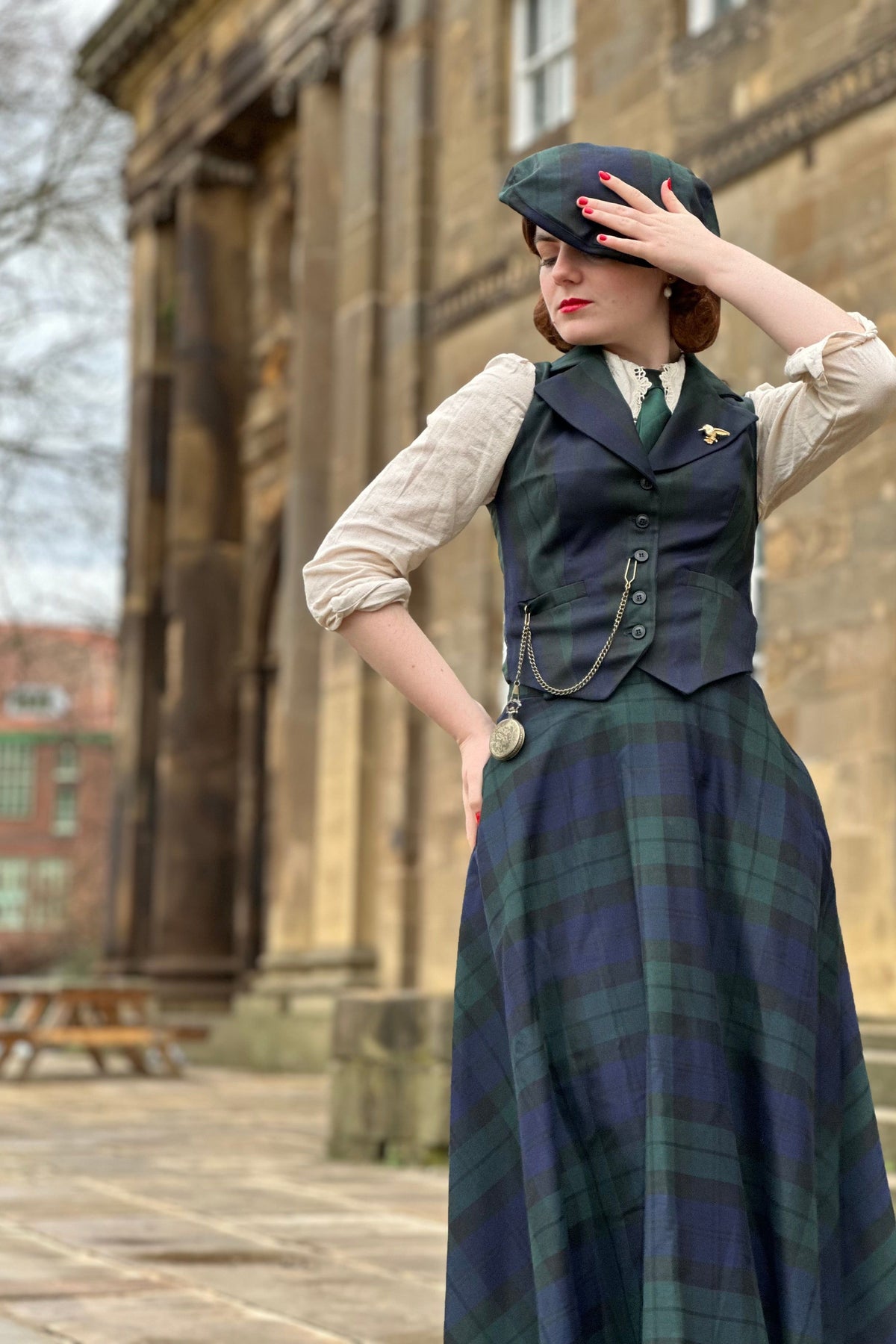 Academia Green Tartan Skirt