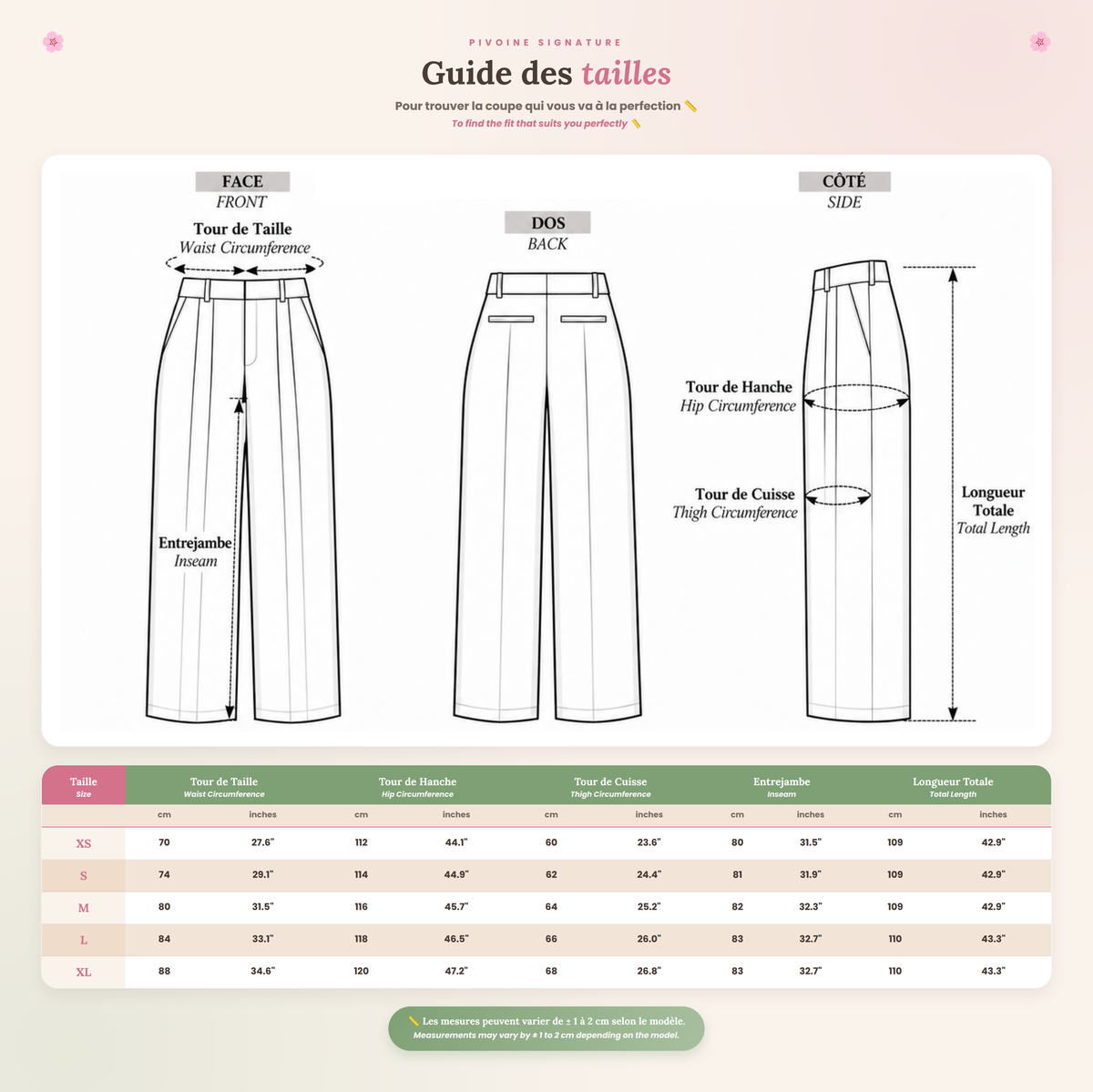 Pantalon Tailoring Bleu Marine