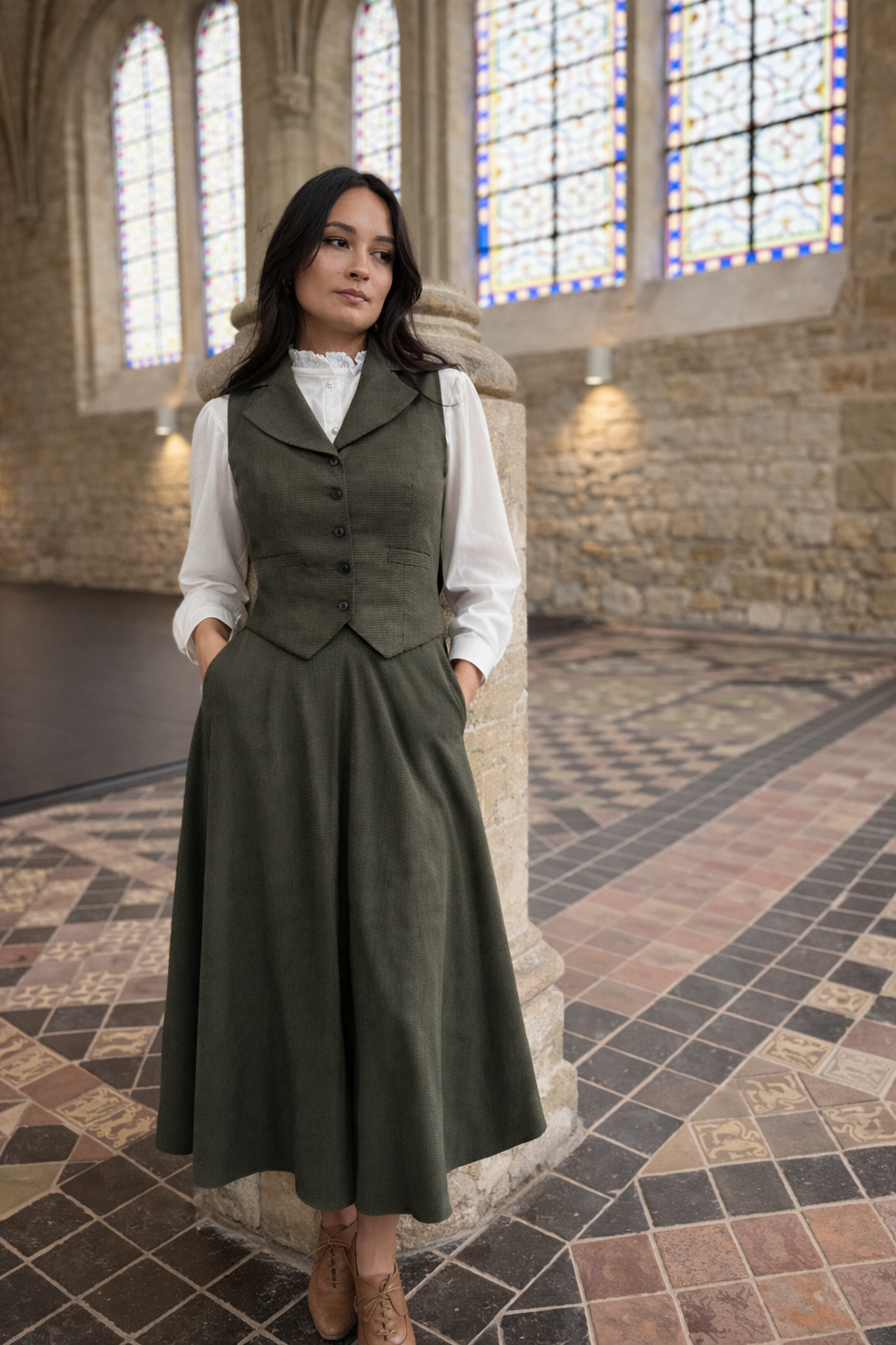 Peaky Houndstooth Khaki Jacke