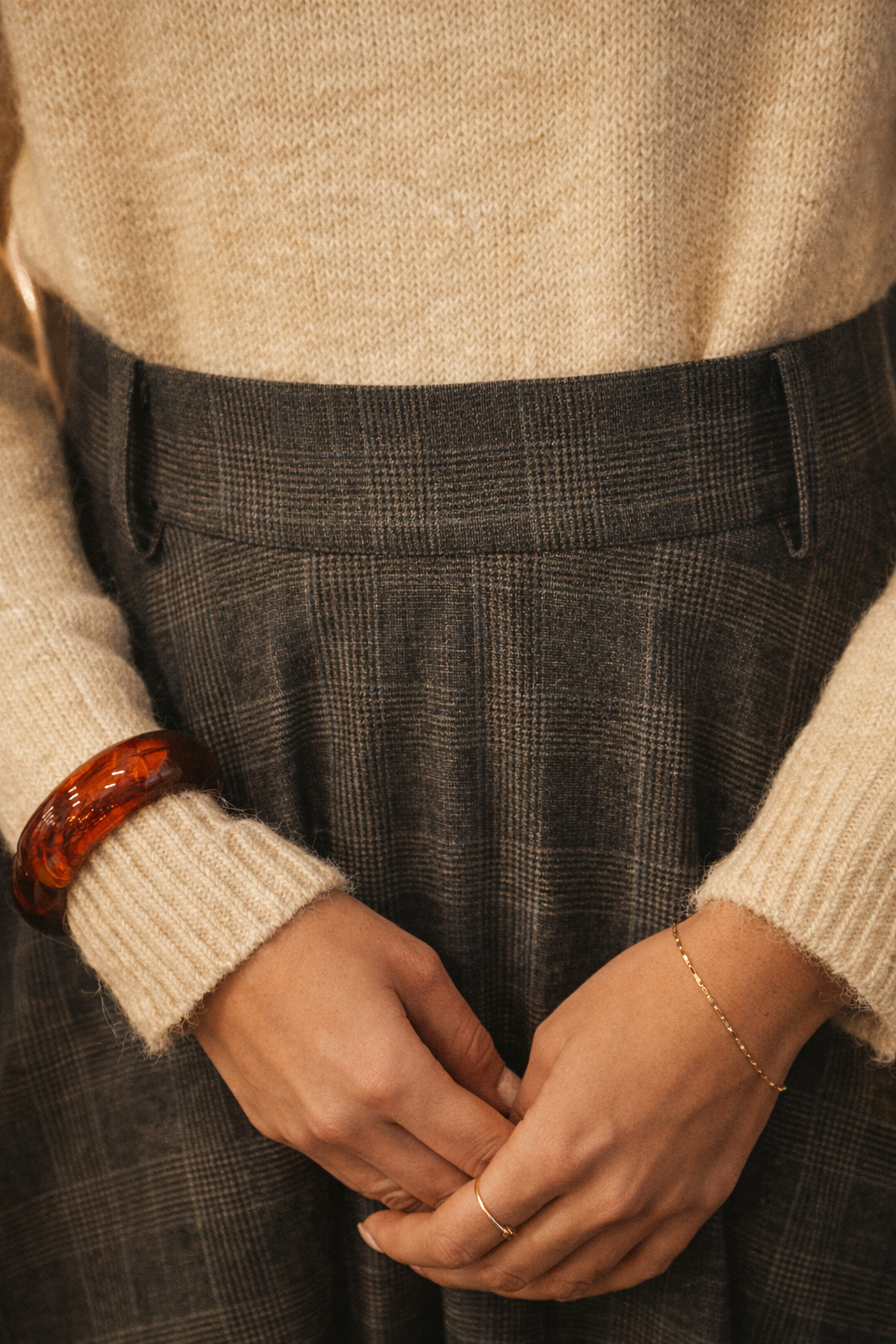 Jupe Paddington Maxi Carreaux Carreaux Gris/Bleu