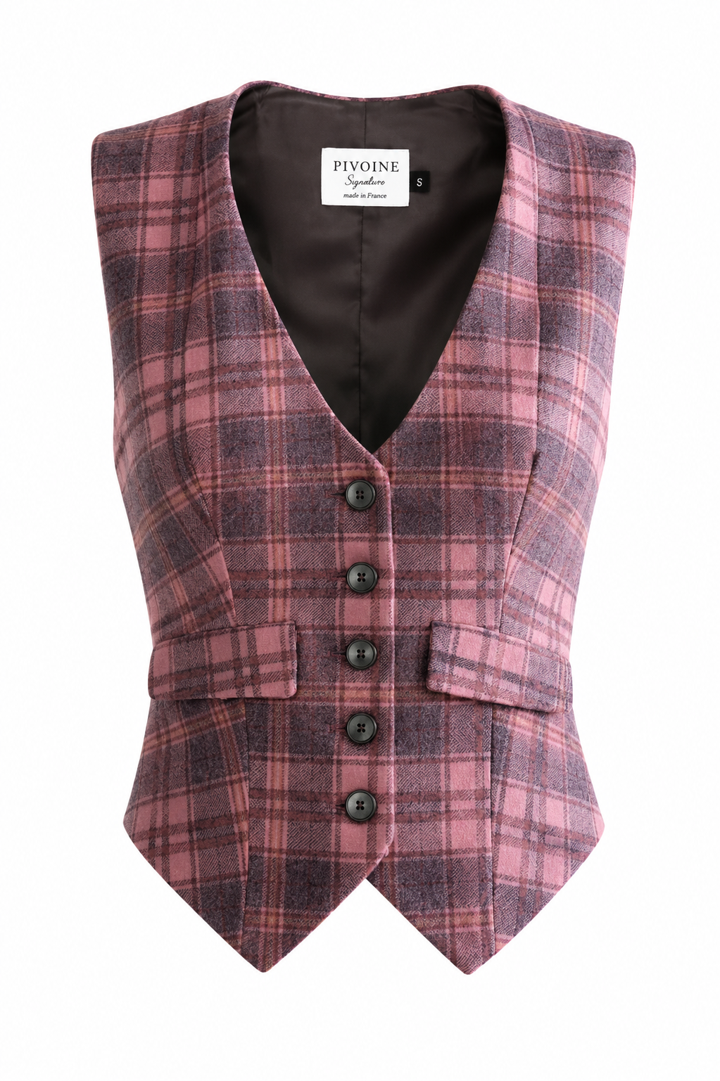 Veston Académia Carreaux Rose/Grise