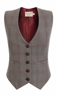 Veston Académia Carreaux Marron/Rouge
