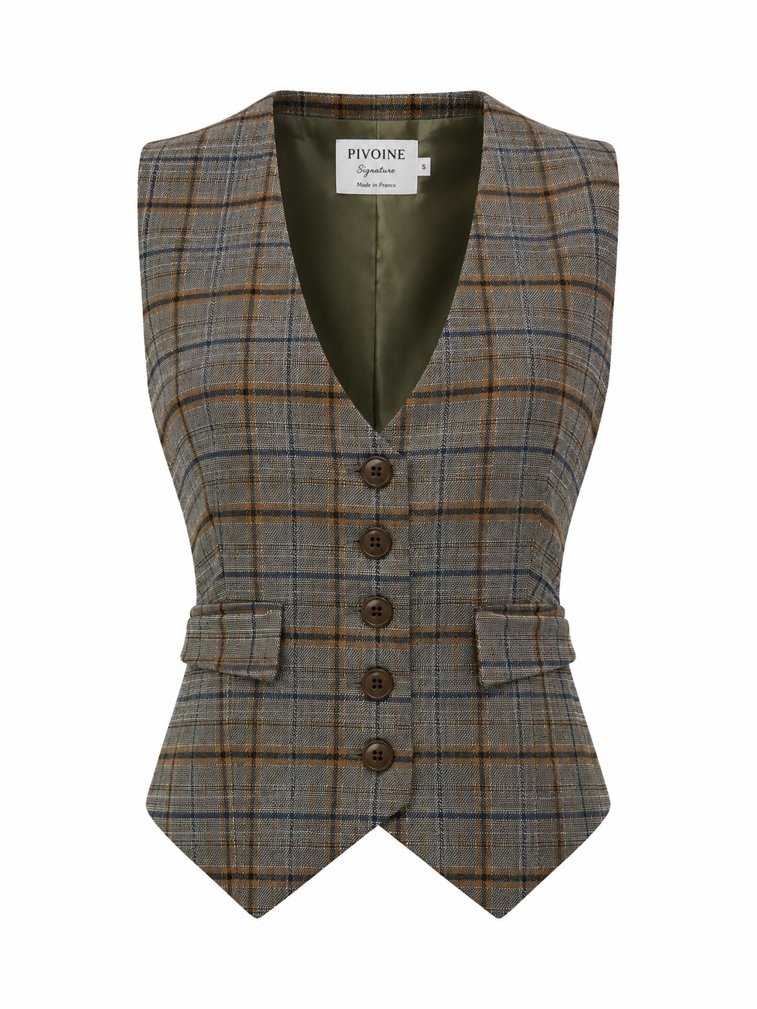 Académia karierte Jacke Grau/Blau/Kamel