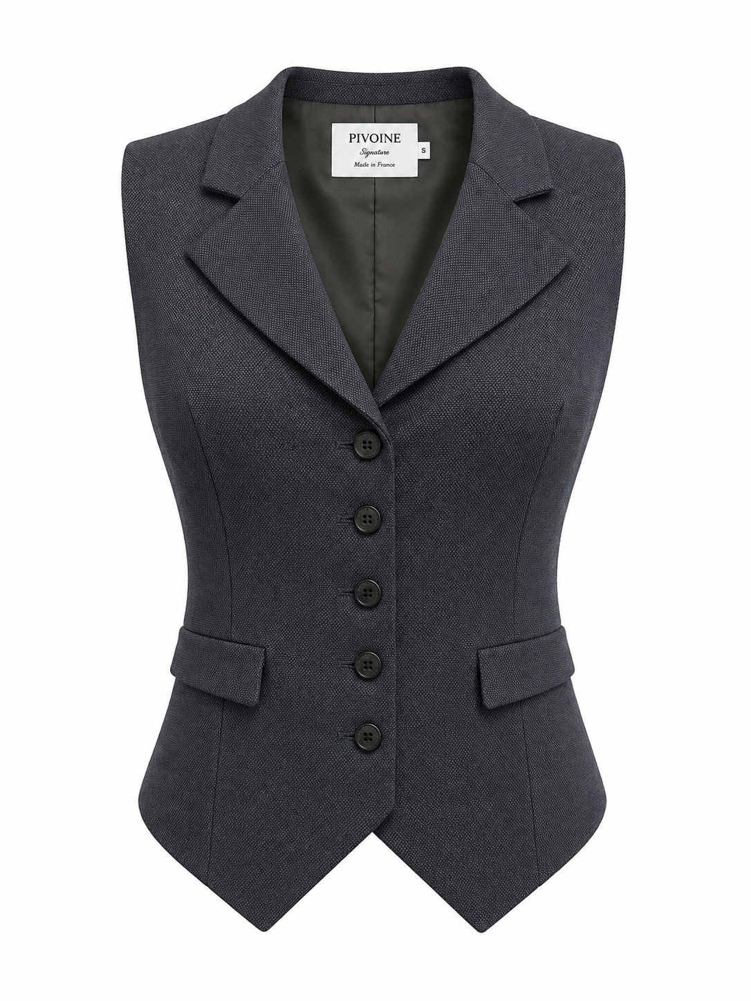 Veston Peaky Bleu texturé avec col