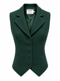 Jacke mit grünem Kiefernmuster und Kragen