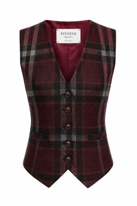 Veston Academia Tartan Bordeaux