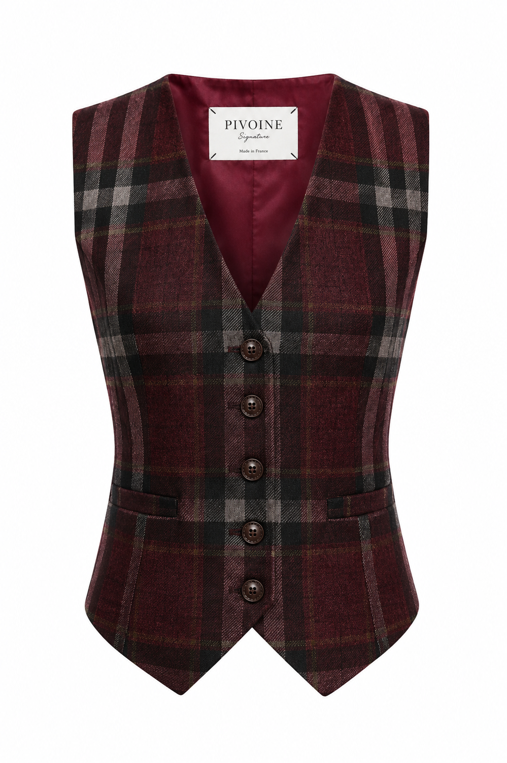 Veston Academia Tartan Bordeaux