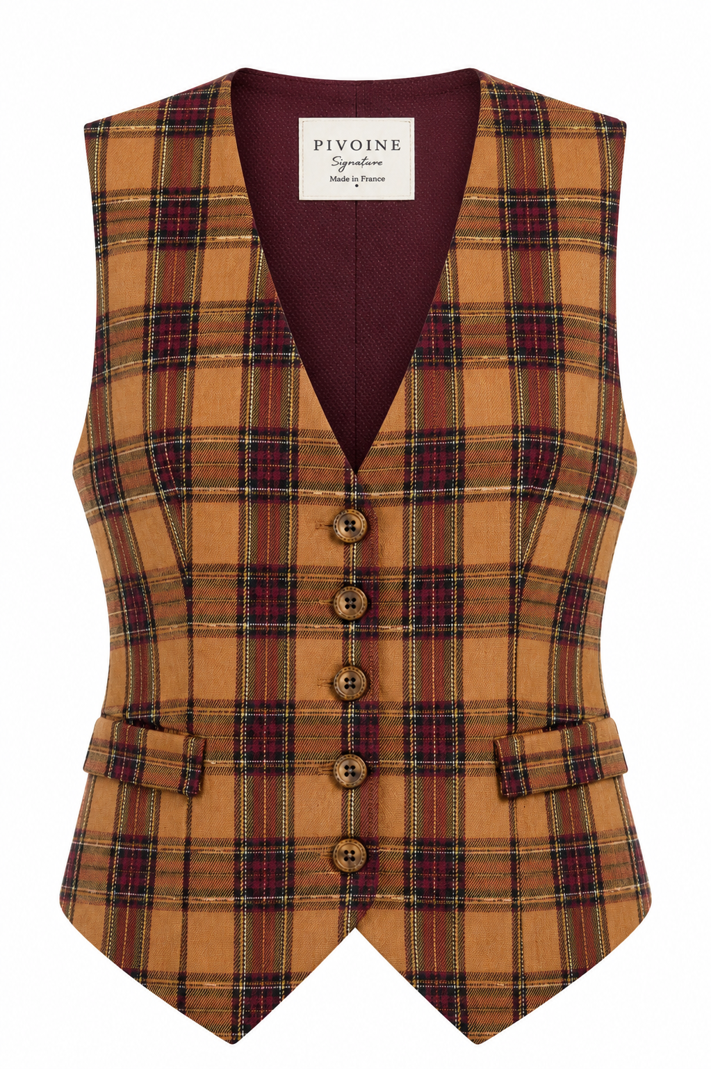 Veston Académia Tartan camel/bordeaux