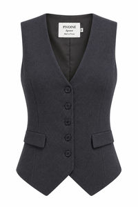 Veston Peaky Bleu texturé sans col