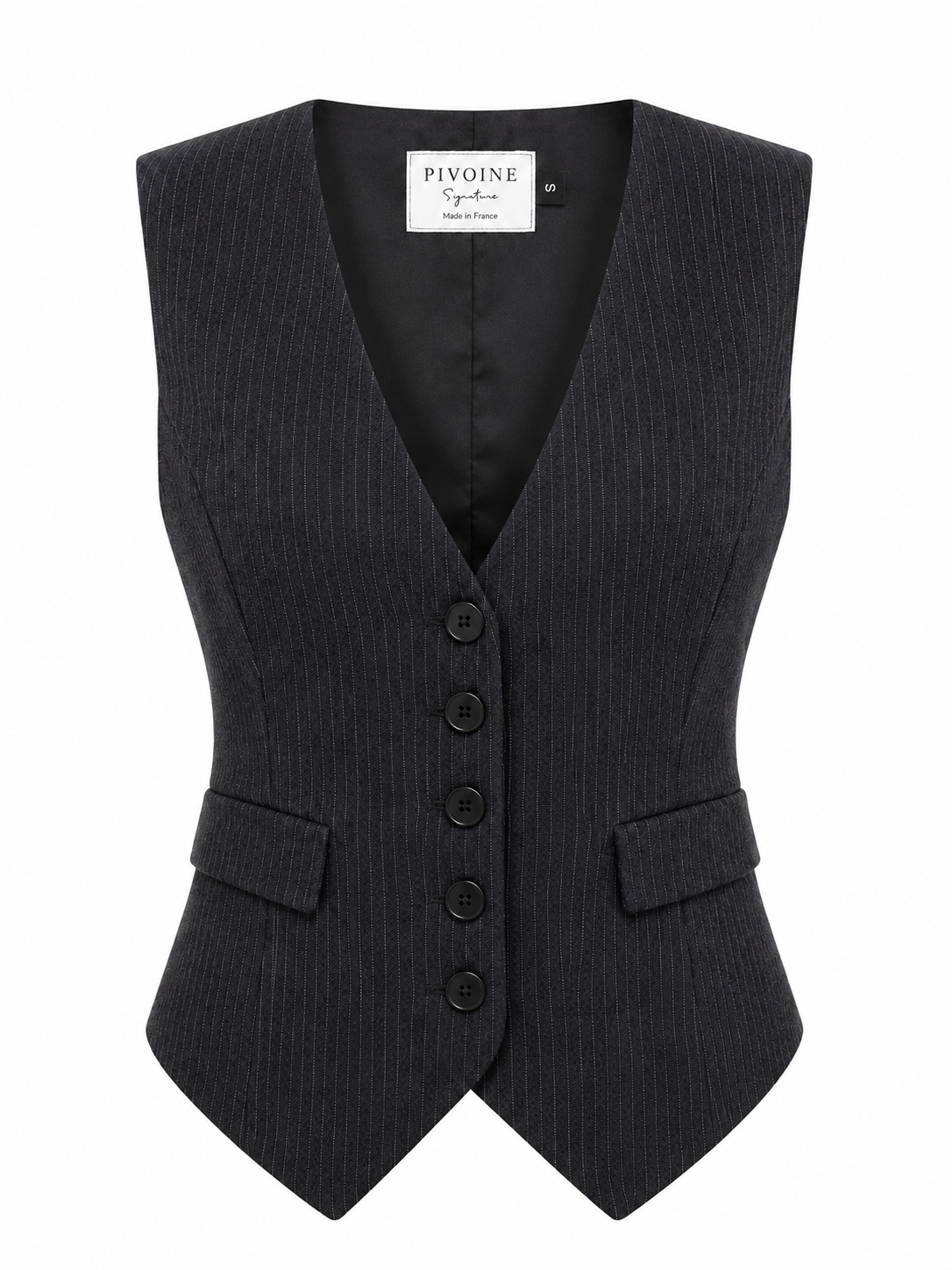 Veston Peaky Rayures grises sans col