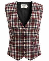 Veston Academia Tartan Framboise/Noir