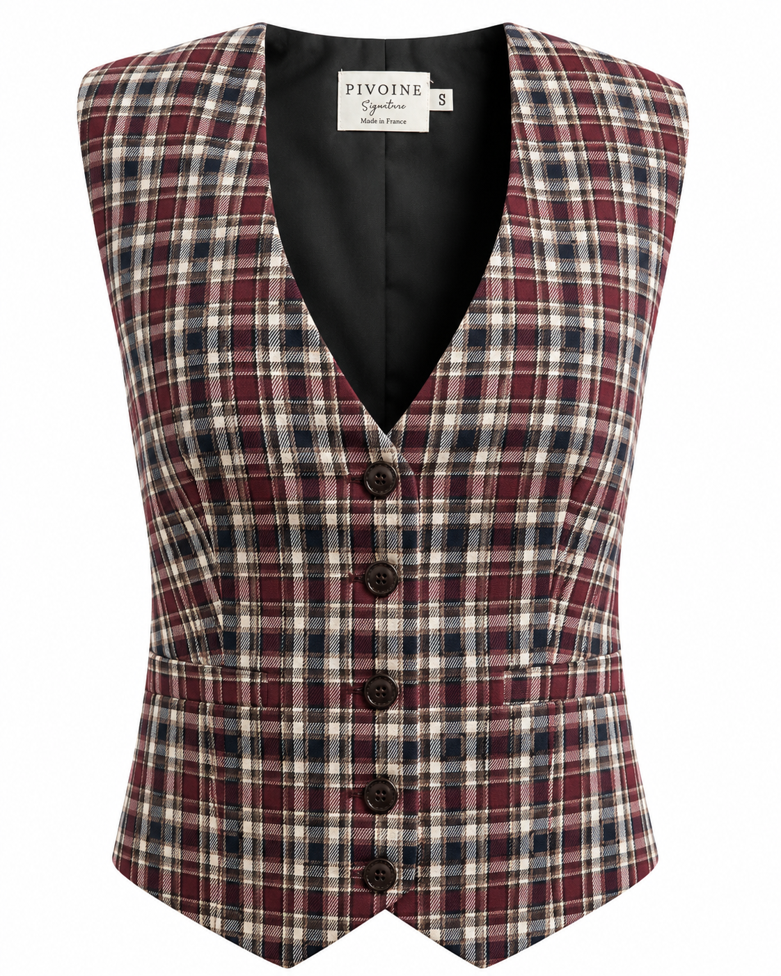 Veston Academia Tartan Framboise/Noir