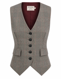 Académia Prince of Wales Jacke Grau/Bordeaux Baumwolle