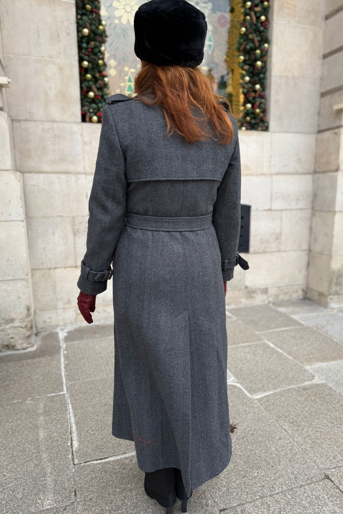 Polly Chevron Grey Coat