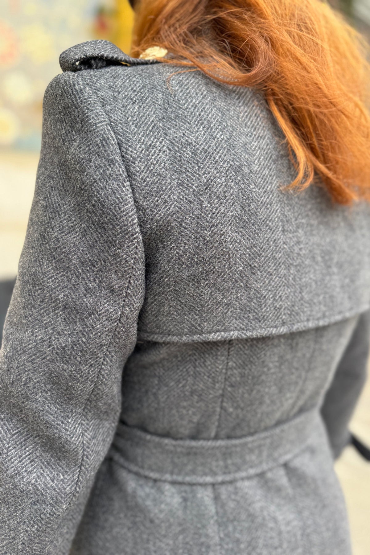 Polly Chevron Grey Coat