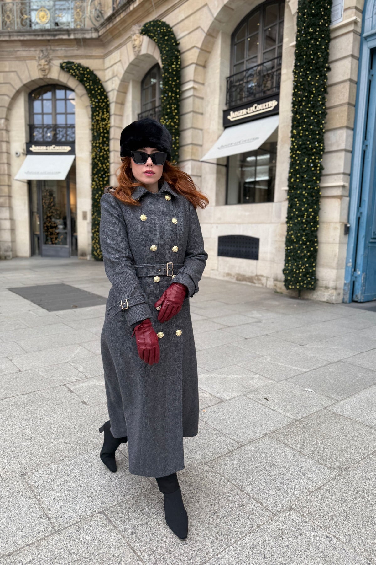 Polly Chevron Grey Coat