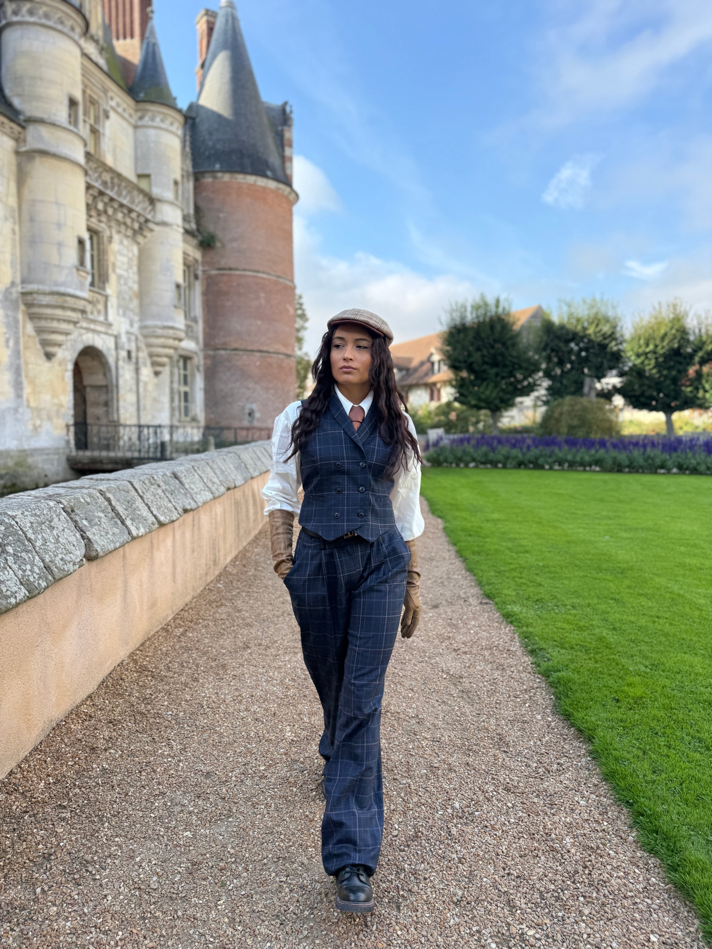 Pantalon Paddington Carreaux Bleu/ Camel