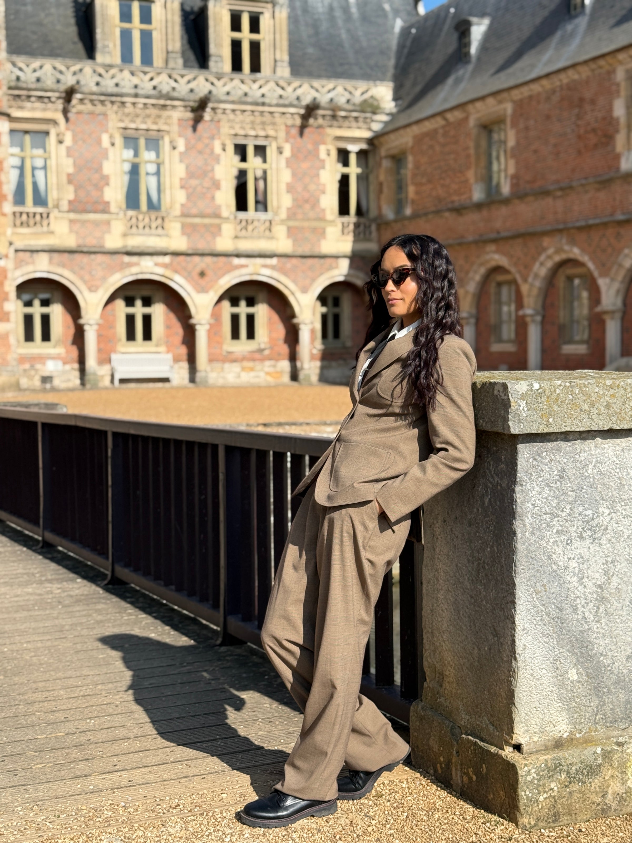 Pantalon Paddington Prince de Galles Marron