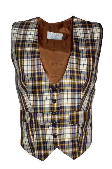 Academia check jacket Beige/Camel/Navy Blue