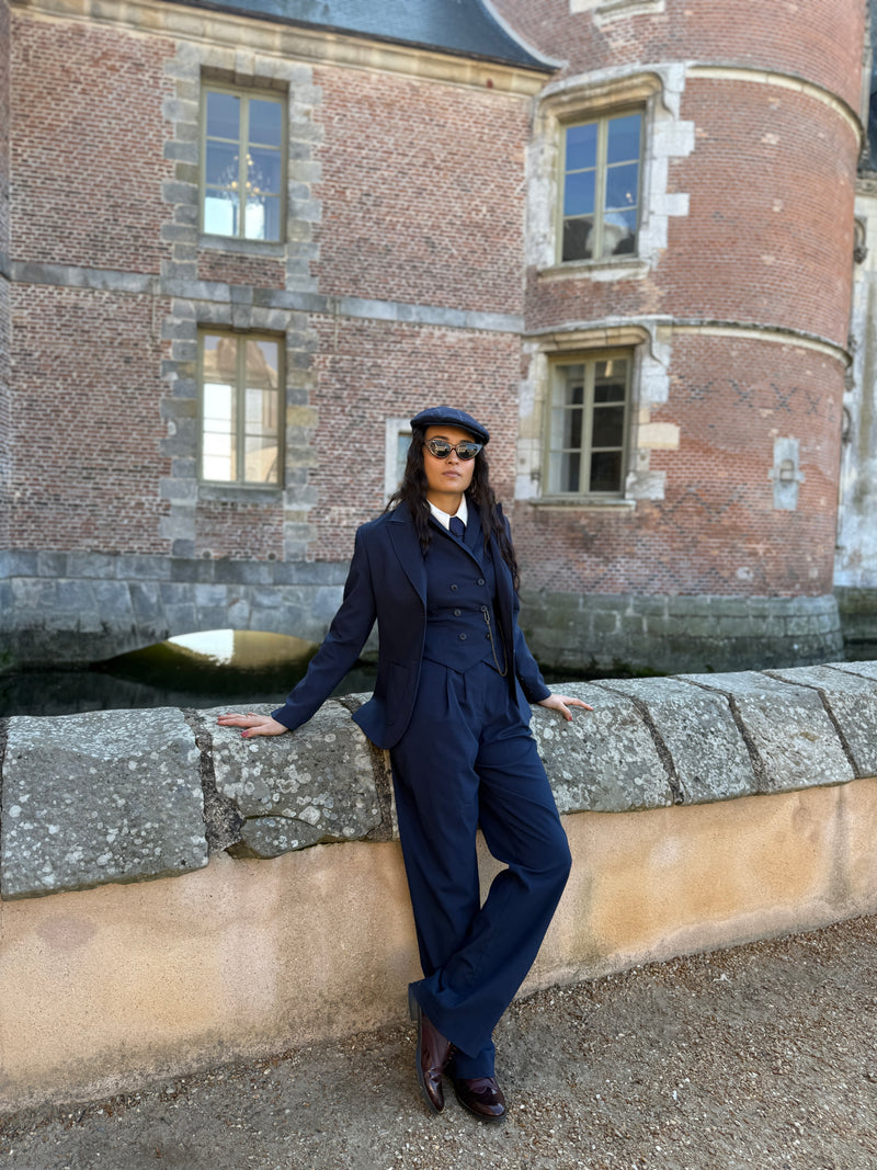 Veston Paddington Pied de Poule Bleu