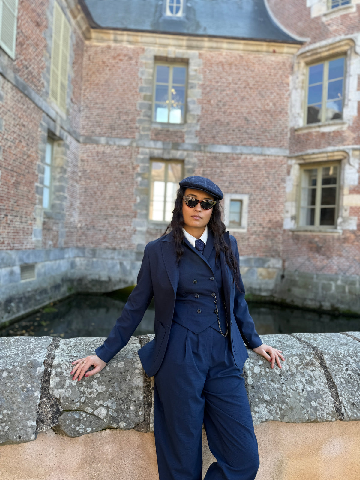 Veston Paddington Pied de Poule Bleu