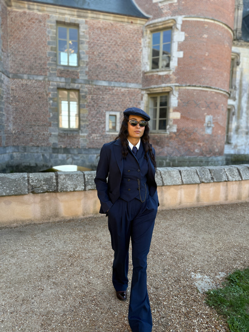 Veston Paddington Pied de Poule Bleu