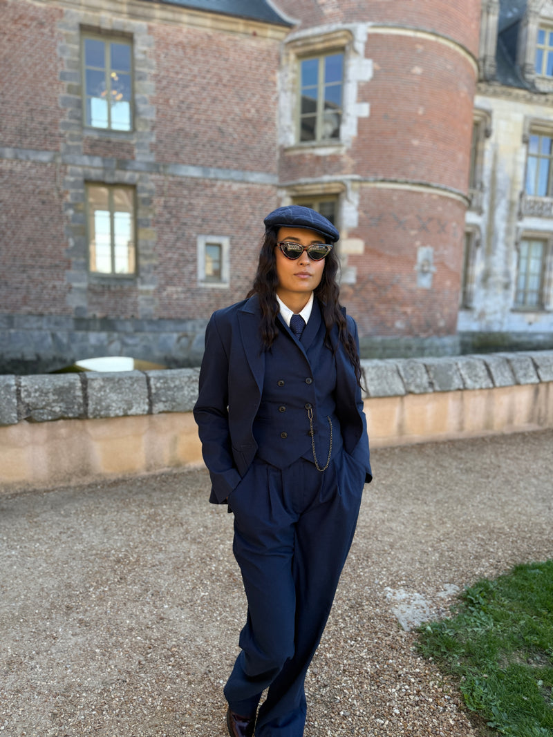 Veston Paddington Pied de Poule Bleu