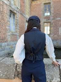 Pantalon Paddington Pied de Poule Bleu