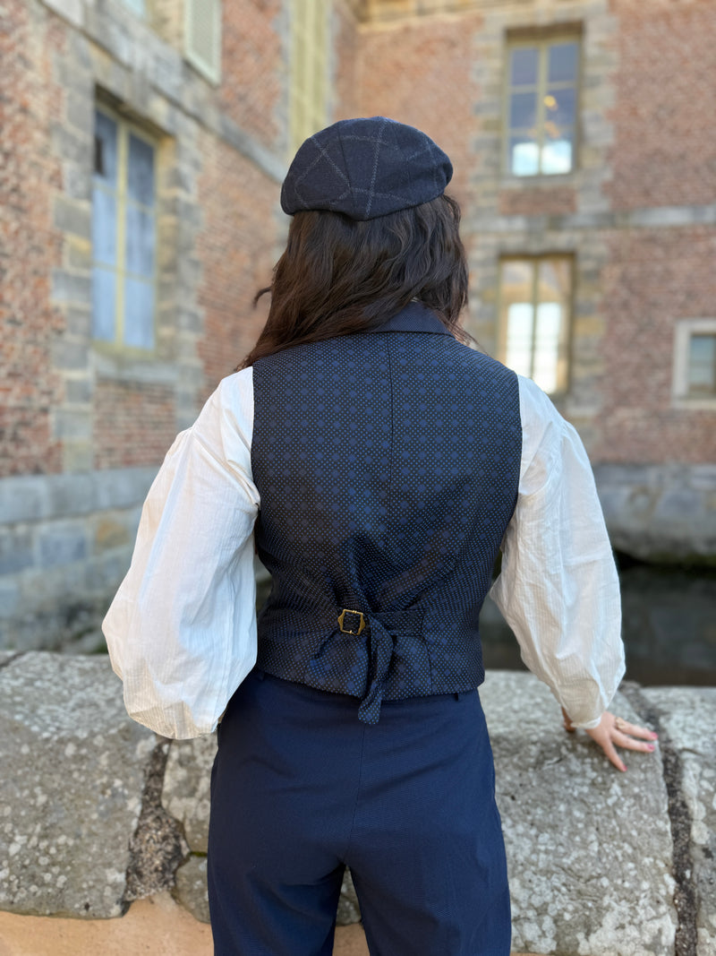 Veston Paddington Pied de Poule Bleu