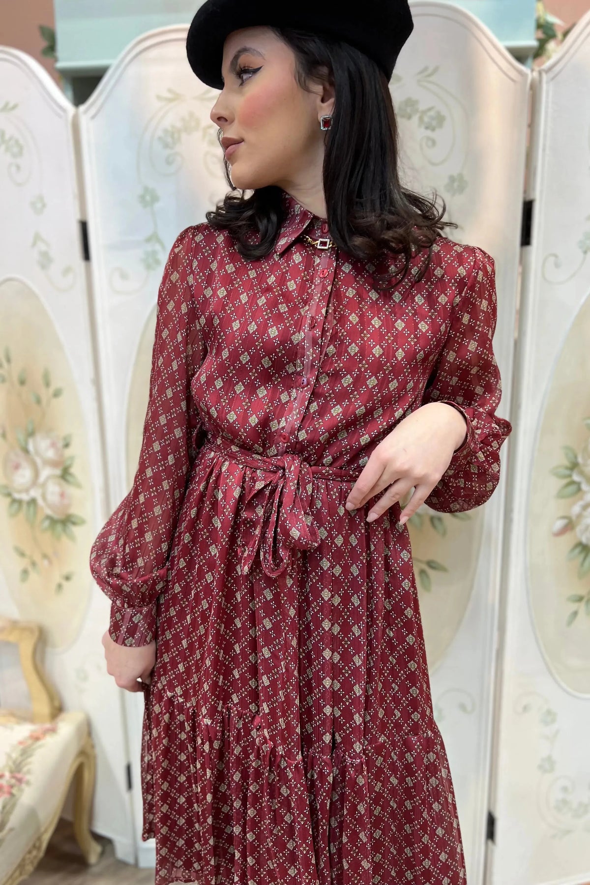 Louise Dress Burgundy
