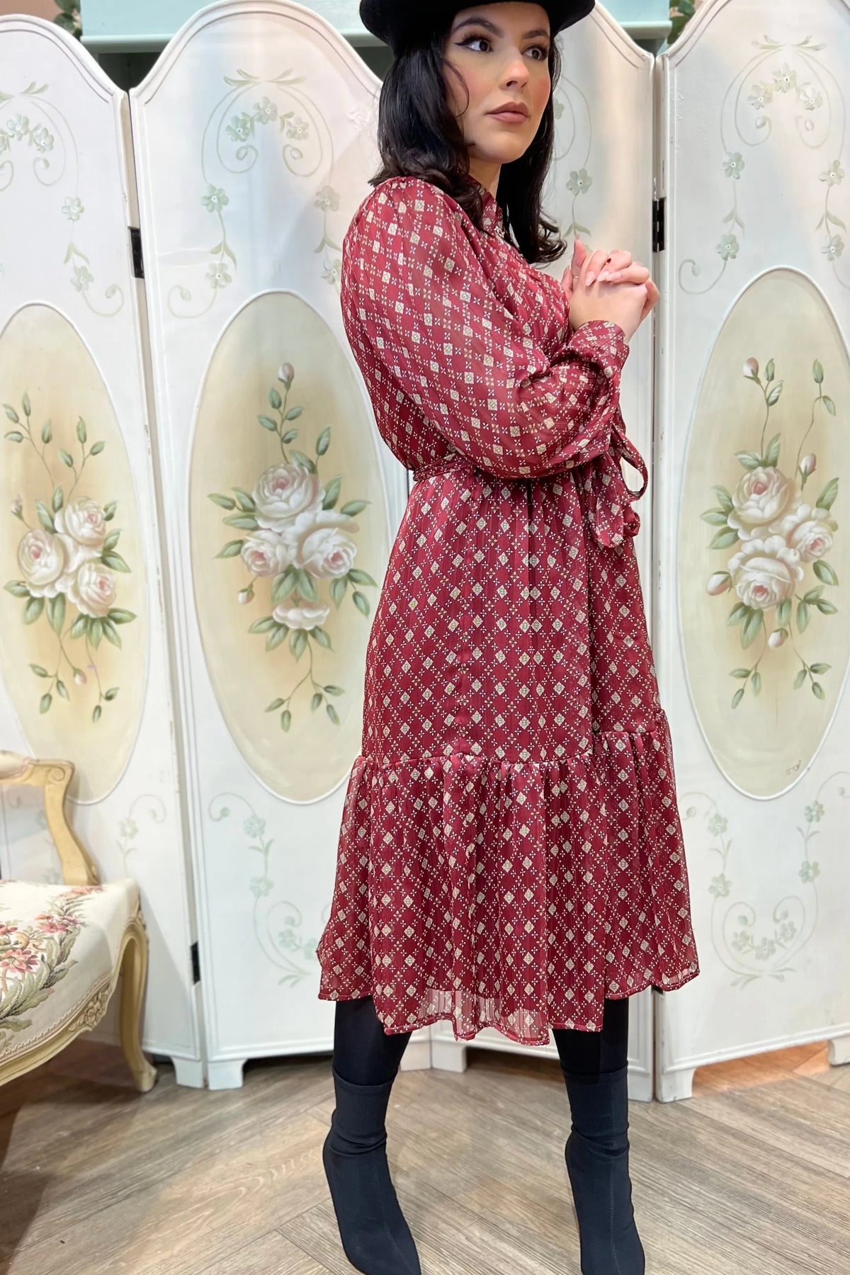 Louise Dress Burgundy